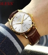 OLEVS 6898 Mens Coffee Gold White