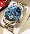 OLEVS 2859 Fashion Business men quartz watch tourbillon logo design multi-time zone steel watch Luxury Quartz Wristwatch For Men