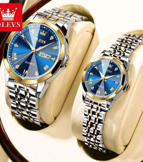 OLEVS 9931 Couple New Silver Gold Blue