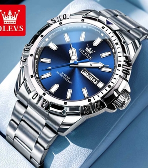 OLEVS 5560 New Diving Series Luminous Auto DateWeek Business Quartz Wrist Watch for Men Blue Water Ghost Men_s Clock