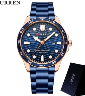 CURREN 8426 Sport Men Watch Top Brand Luxury Gold Military Army Waterproof Male Clock Blue Stainless Steel Quartz Man Wristwatch