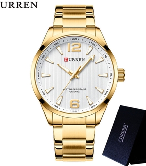 CURREN 8434 Sport Men Watch Top Brand Luxury Gold Military Waterproof Male Clock Stainless Steel Quartz Business Man Wristwatch