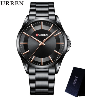 CURREN 8429 Sport Men Watch Top Brand Luxury Military Waterproof Male Clock Black Stainless Steel Quartz Business Man Wristwatch
