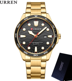 CURREN 8426 Sport Men Watch Top Brand Luxury Gold Military Army Waterproof Male Clock Blue Stainless Steel Quartz Man Wristwatch