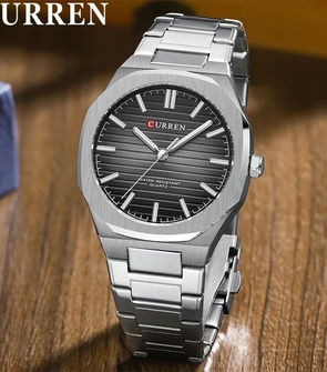 CURREN 8456 NEW silver black