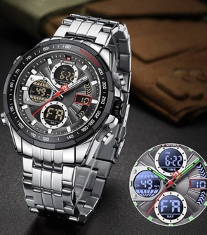 NAVIFORCE NF9197 Men_s Business Watches Analog Digital Chronograph Waterproof Wristwatch Quartz Calendar Clock
