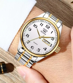 OLEVS 5567 Mens Silver Gold White