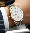 OLEVS 6630 Mens Silver Gold White