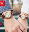 OLEVS 6896 Couple Coffee Gold White