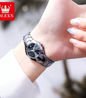 OLEVS 8697 Watch Luxury Fashion Quartz Watches Waterproof Tungsten Quartz Watch Luminous Ladies Watch