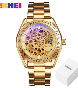 SKMEI 9194 Automatic Watches Mens Hollow Mechanical Wristwatches Men Luminous Point Colorful Watch Hour Fashion