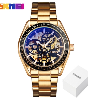 SKMEI 9194 Automatic Watches Mens Hollow Mechanical Wristwatches Men Luminous Point Colorful Watch Hour Fashion