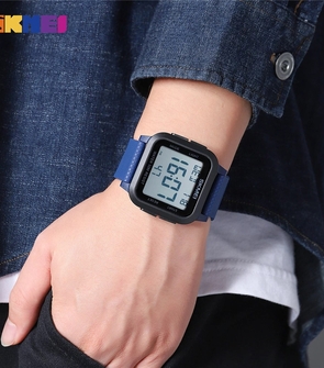 SKMEI 1894 Japan Digital Movement Sport Watch Mens Stopwatch Countdown LED Light 5Bar Waterproof Wristwatches Date Clock