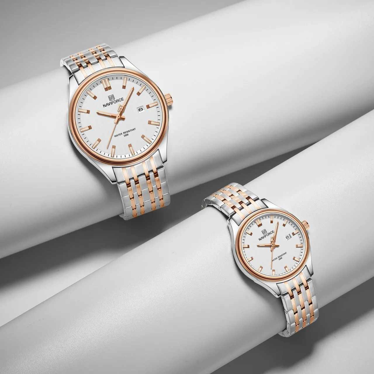 NAVIFORCE NF8039 Couple Rose gold White