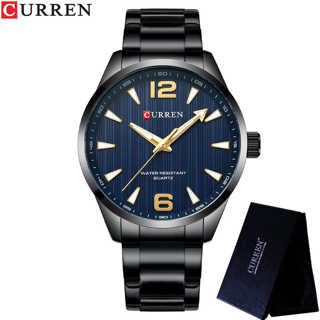CURREN 8434 Sport Men Watch Top Brand Luxury Gold Military Waterproof Male Clock Stainless Steel Quartz Business Man Wristwatch
