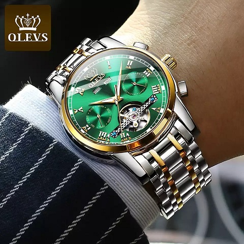 OLEVS 6607 Silver Gold Green