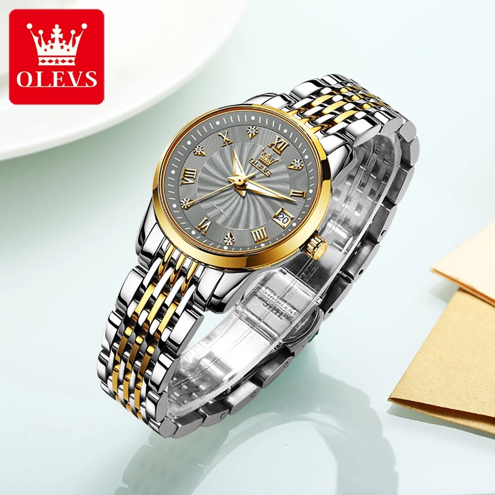 OLEVS 6630 Womens Silver Gold Ash