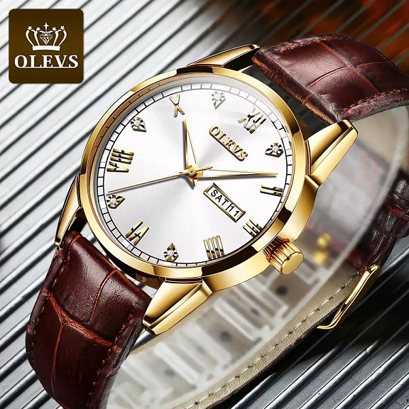 OLEVS 6896 coffee Gold White