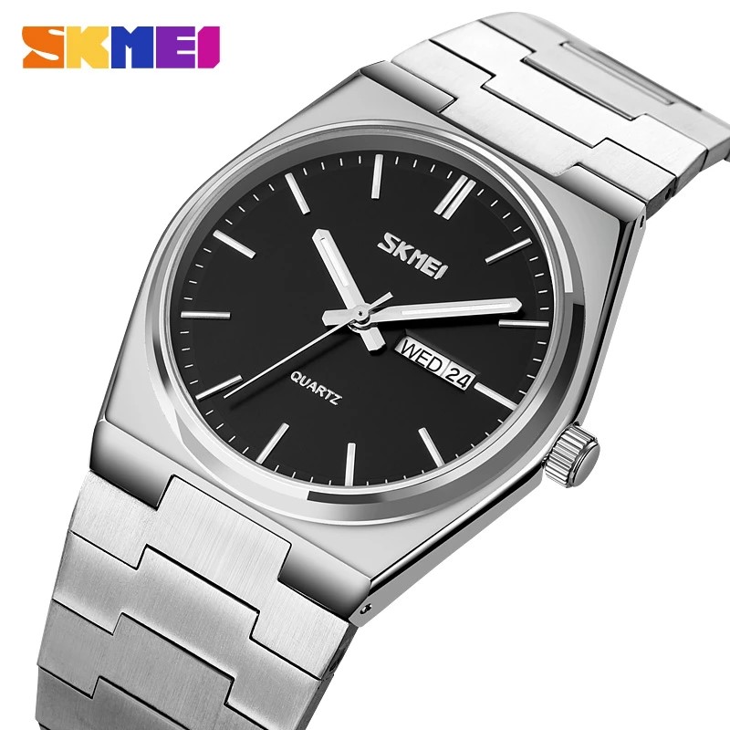 SKMEI 9288 Watches For Men Full Steel Business Watches Mens 3Bar Waterproof Japan Quartz movement Calendar Wristwatches